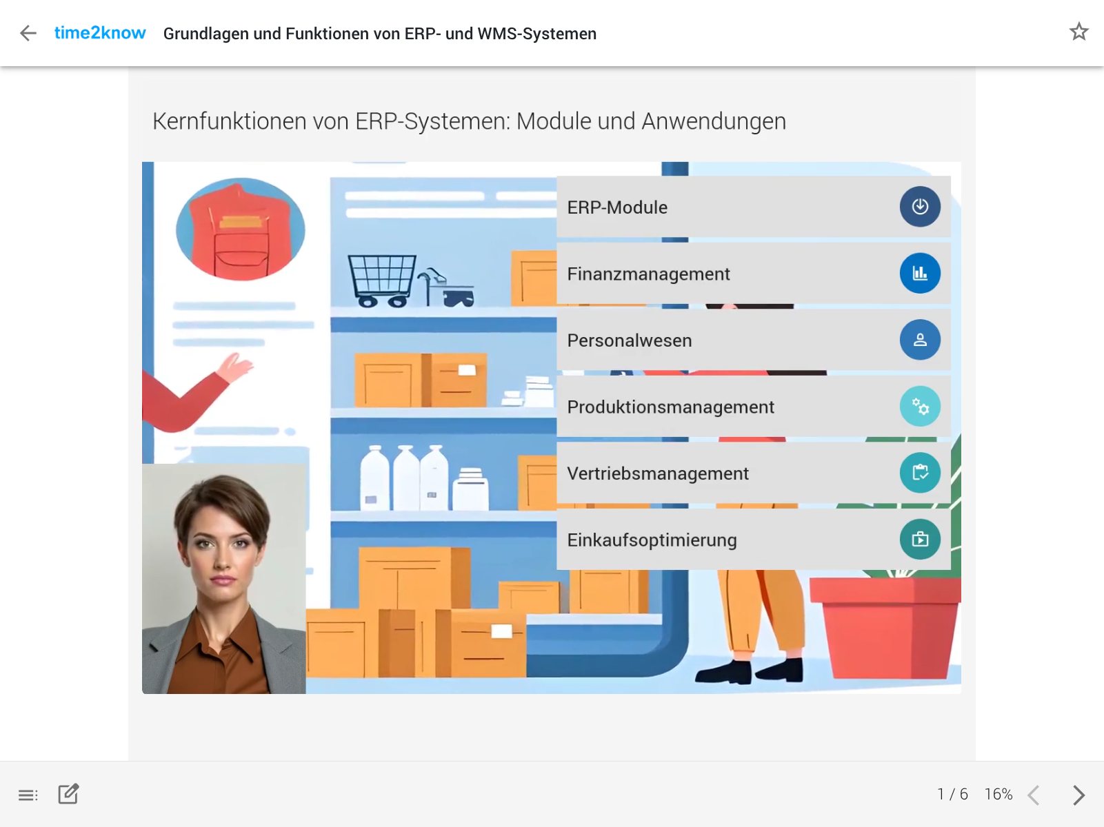 Screenshot zum Videokurs Warenwirtschaft
